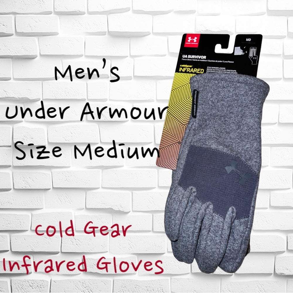 Under Armour Survivor Gray Cold Gear Infrared Men’s Gloves - Medium